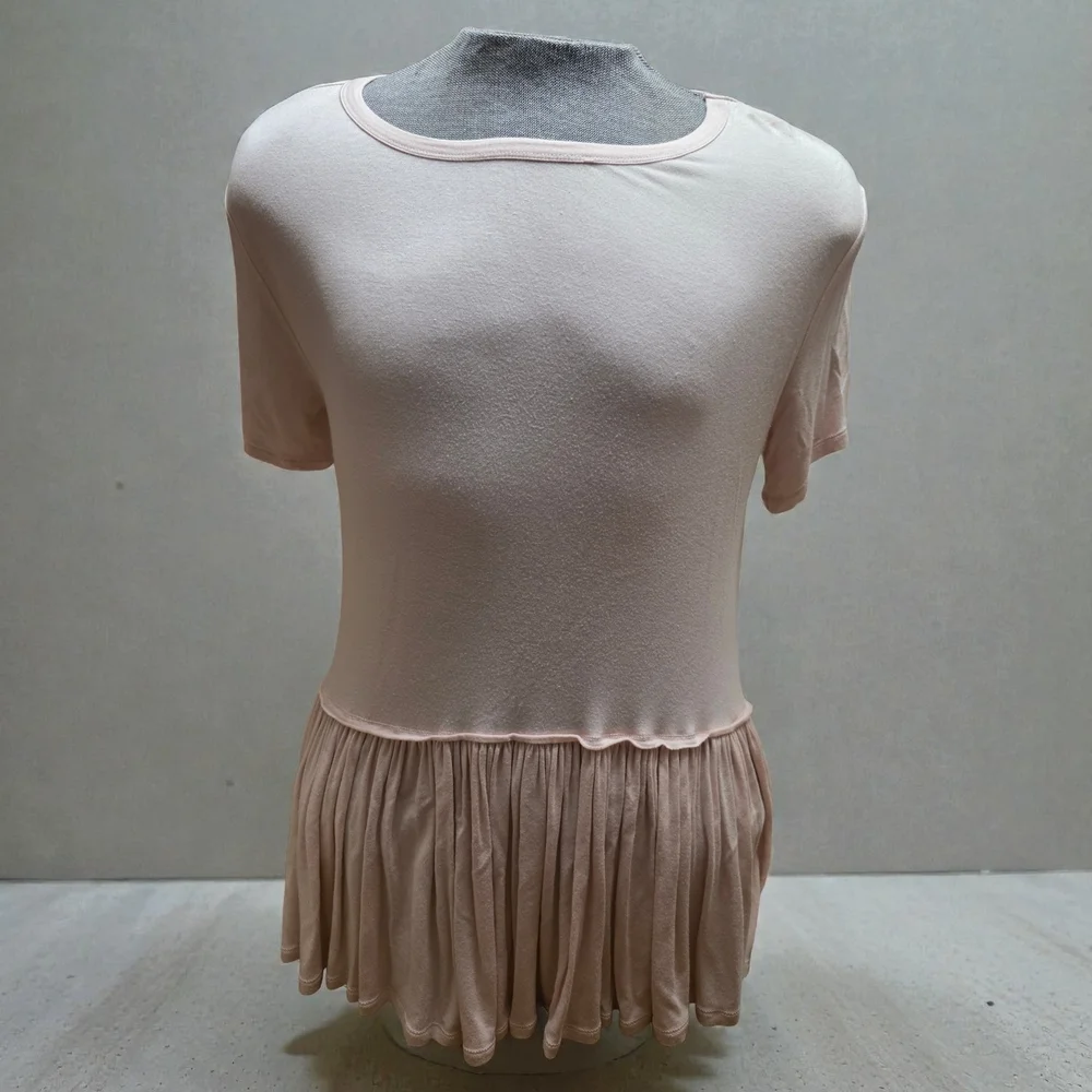 Mud Pie Pink Peplum T-Shirt Size Medium - Picture 2 of 7